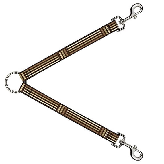 Buckle-Down Leash Splitter - Stripe Blocks Browns - 1" Wide - 30" Length