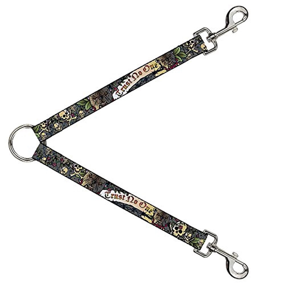 Buckle-Down Leash Splitter - Trust No One Gray  - 1" Wide - 30" Length