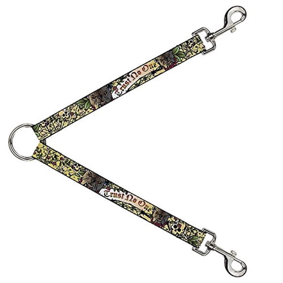 Buckle-Down Leash Splitter - Trust No One Tan - 1" Wide - 30" Length