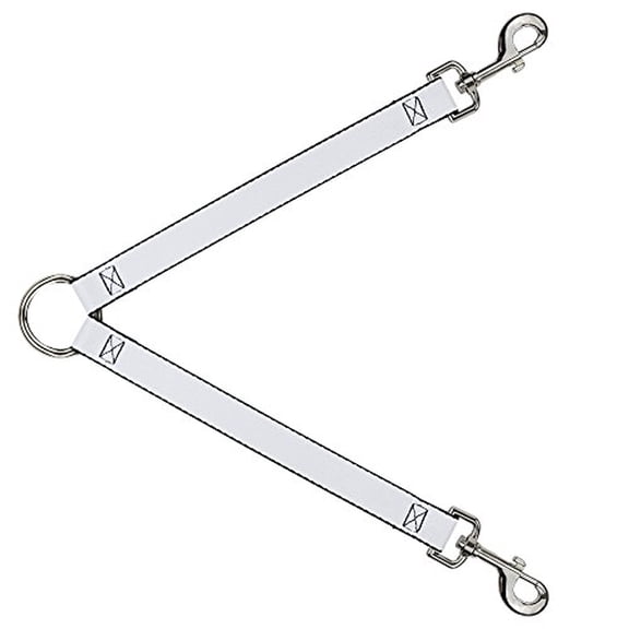 Buckle-Down Leash Splitter - White - 1" Wide - 30" Length