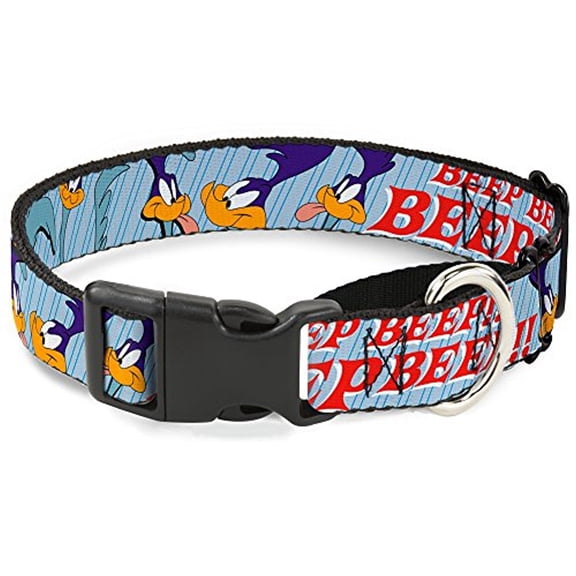 buckle-down "meep meep!! with road runner poses" martingale dog collar