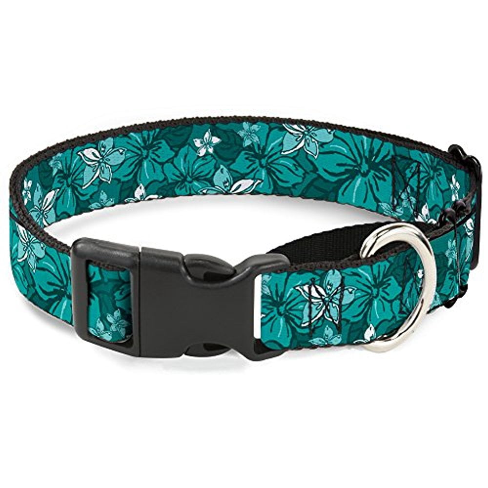 buckle-down mgc-w30878-l hibiscus collage turquoise shades martingale dog collar