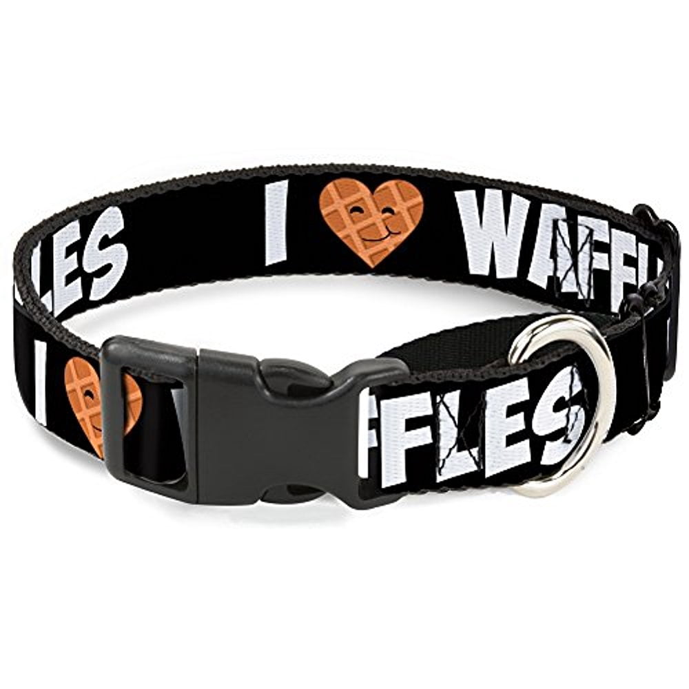Buckle-Down MGC-W30906-L I Heart Waffles Text Martingale Dog Collar