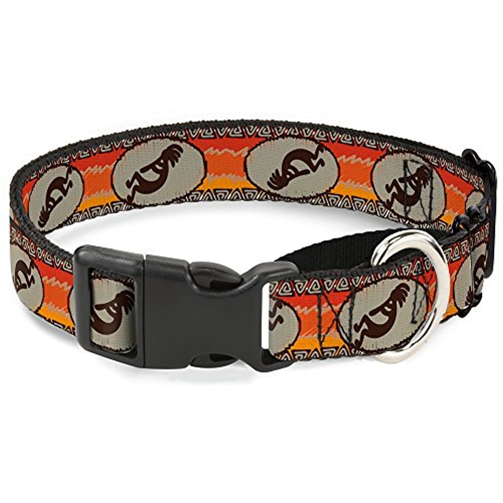 buckle-down mgc-w31113-l kokopelli icon western tan brown reds martingale dog collar