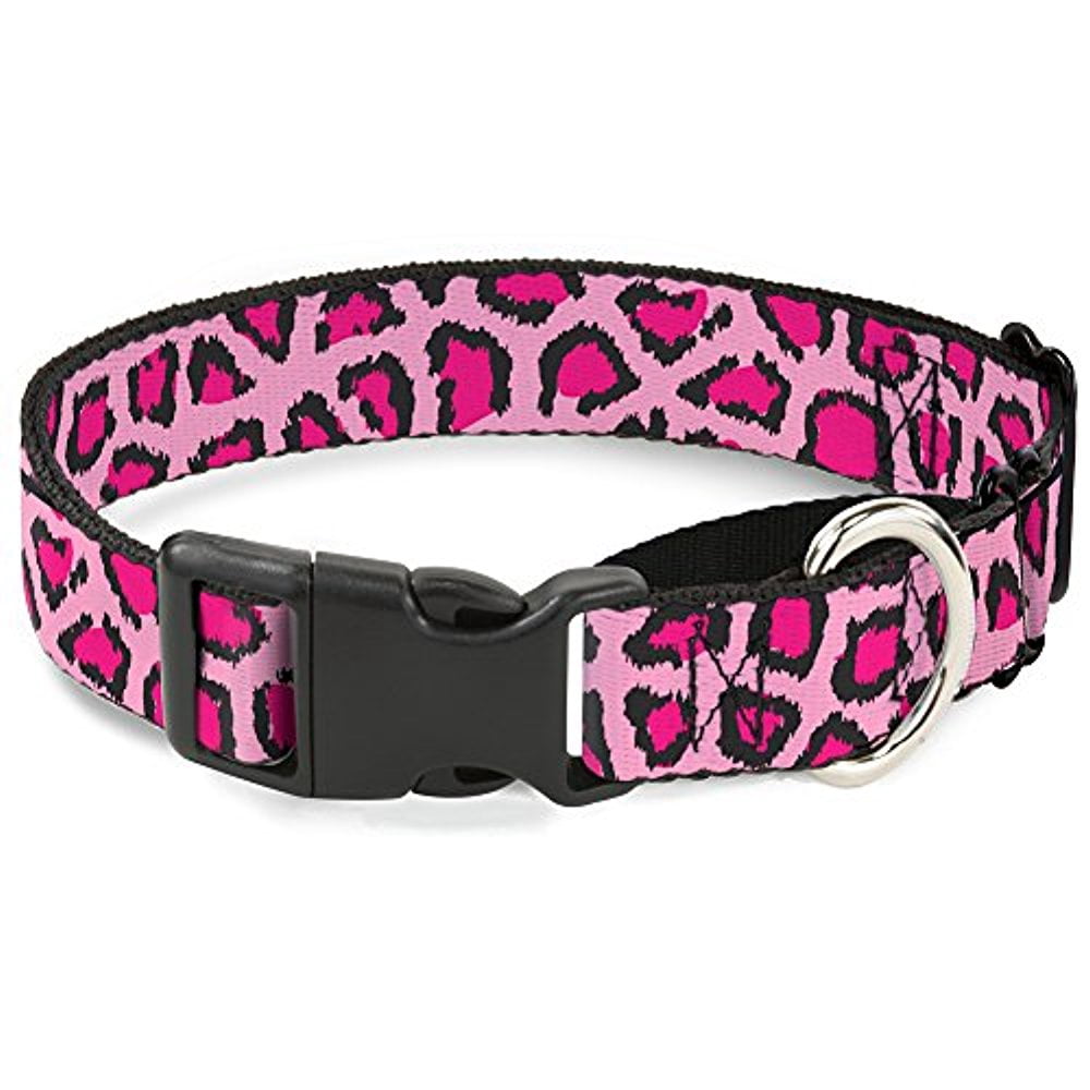 Buckle-Down MGC-W31233-L Leopard Close-Up Pink Martingale Dog Collar