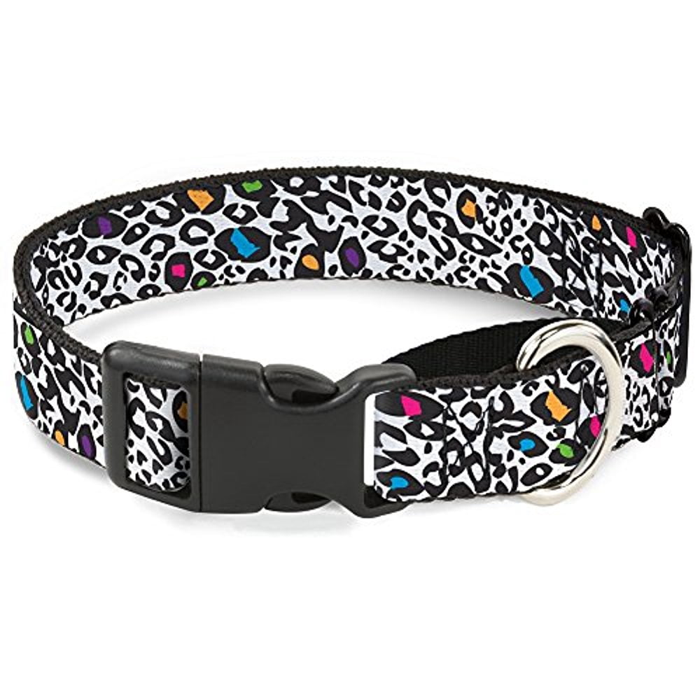 Buckle-Down MGC-W31270-L Leopard White Black Multicolor Martingale Dog Collar