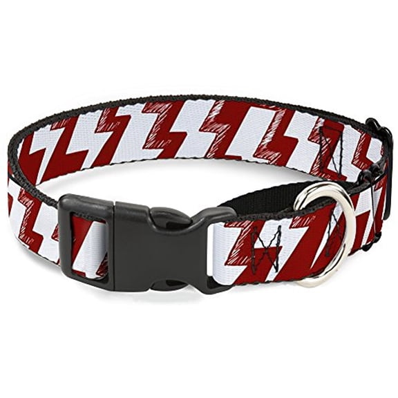 buckle-down mgc-w31277-l lightning bolts sketch red white martingale dog collar
