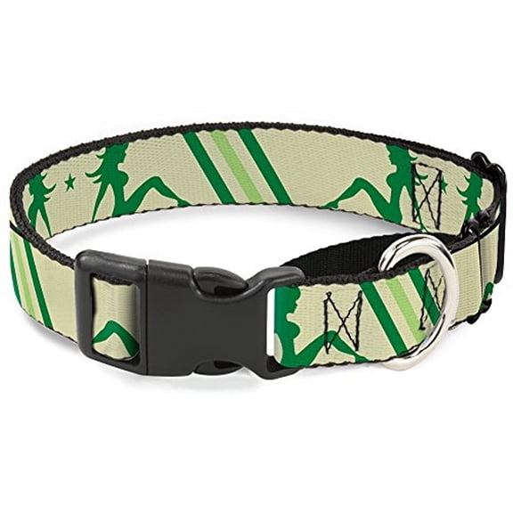 buckle-down mgc-w31381-l mud flap girls with stripes tan green lime green martingale dog collar