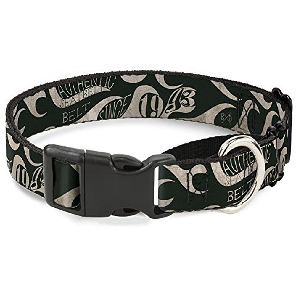 Buckle-Down MGC-W32845-L Bd Authentic Seatbelt Belt Since 1993 Flames Olive Tan Martingale Dog Collar