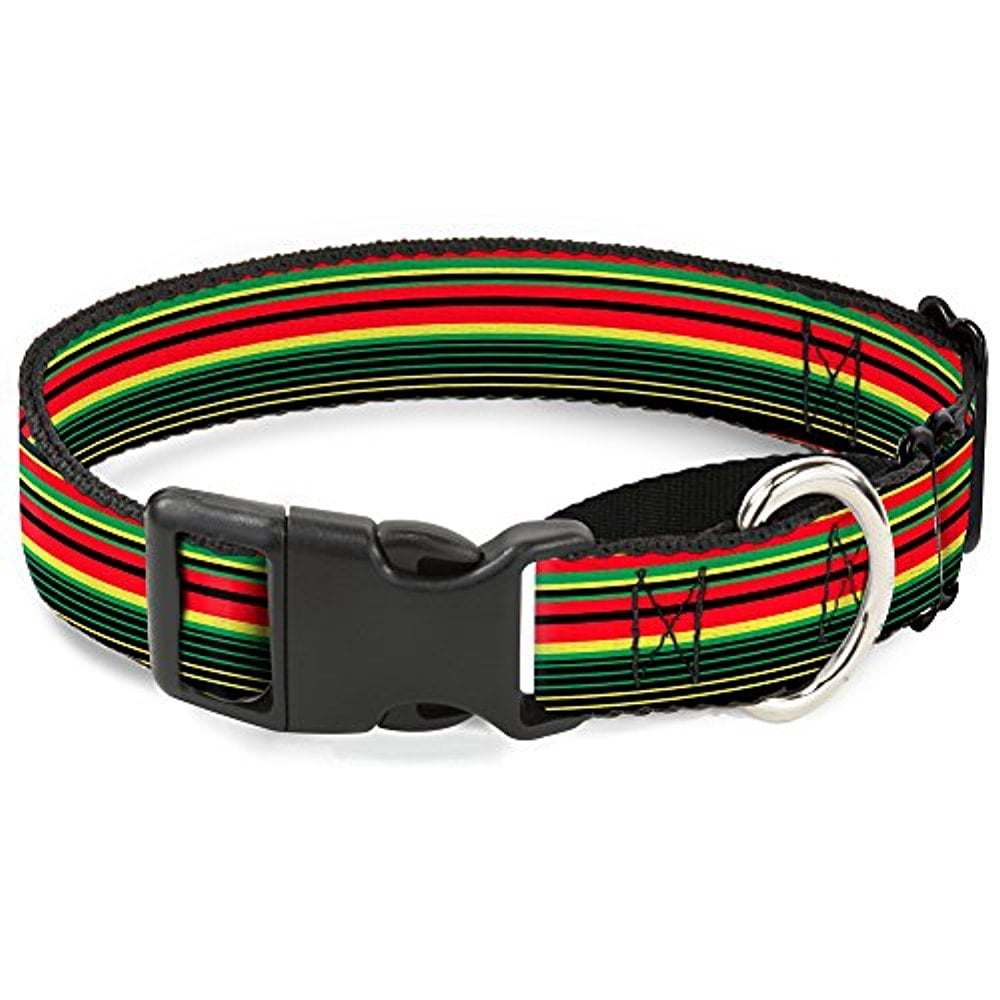 buckle-down mgc-w34554-l stripe transitions black red green yellow martingale dog collar