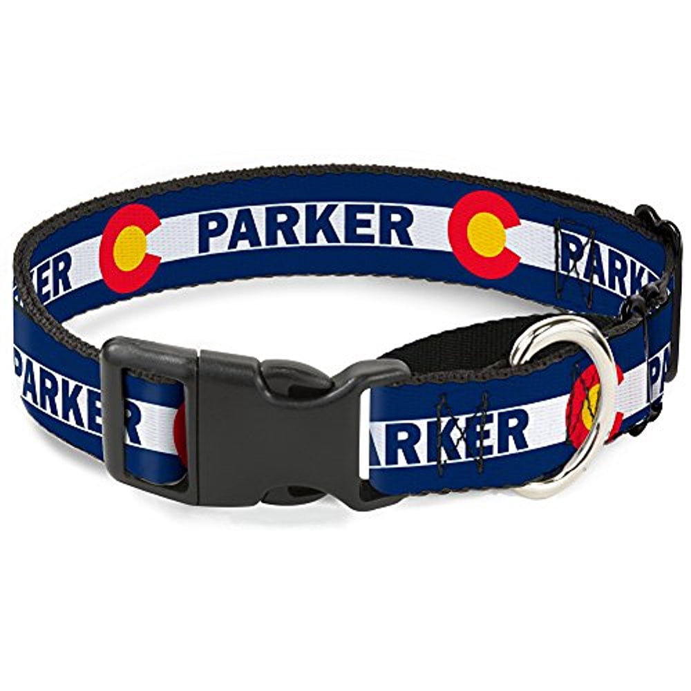 Buckle-Down MGC-W35583-L Colorado Parker Flag Blue White Red Yellow Martingale Dog Collar