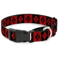 thumbnail image 1 of Buckle-Down Martingale Dog Collar - Harley Quinn Diamond Blocks Red Black Black Red  - 1" Wide - Fits 15-26" Neck Size, 1 of 1