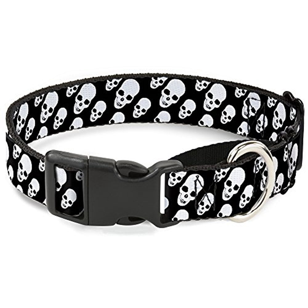 buckle-down martingale dog collar - mohawk skulls - no star