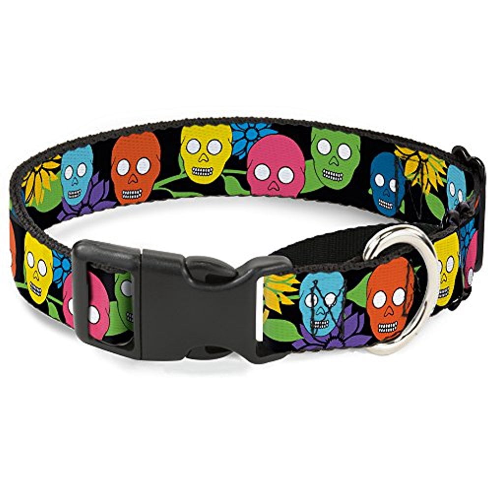 buckle-down martingale dog collar - mohawk skulls - no star