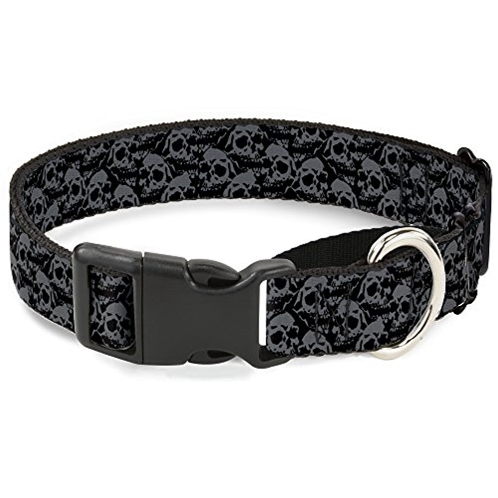 buckle-down martingale dog collar - mohawk skulls - no star