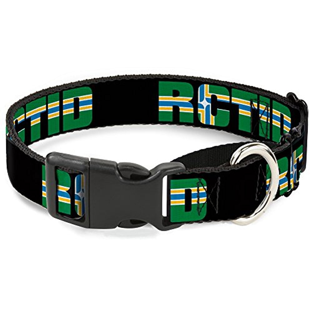 Buckle-Down Martingale Dog Collar - Oregon State Silhouette Blue Yellow - 1" Wide - Fits 15-26" Neck Size - Large