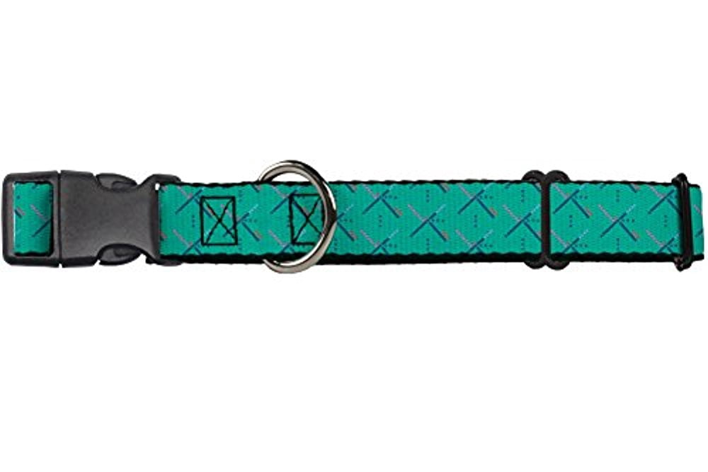 buckle-down martingale dog collar - oregon state silhouette blue yellow - 1" wide - fits 15-26" neck size - large