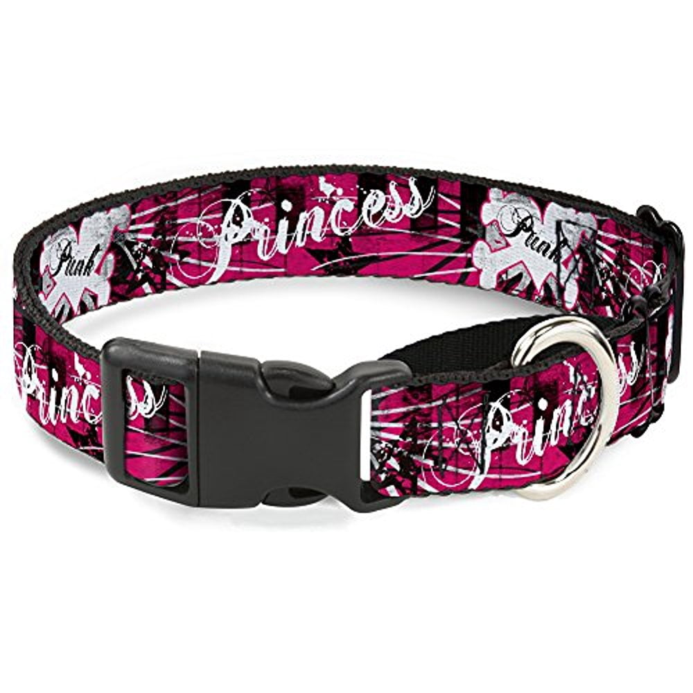 Buckle-Down Martingale Dog Collar - Punk Princess w Piano Keys - 1" Wide - Fits 15-26" Neck Size - Large