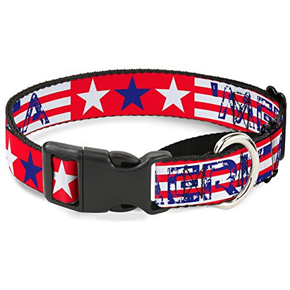 buckle-down merica stripes stars red white blue martingale dog collar