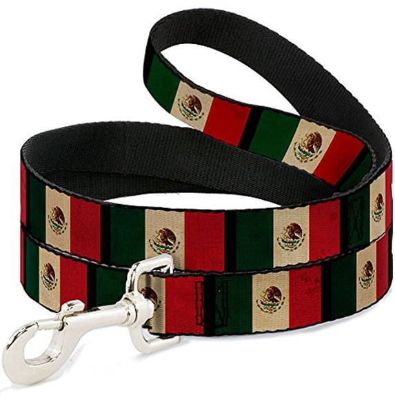 buckle-down "mexico flag distressed" dog leash