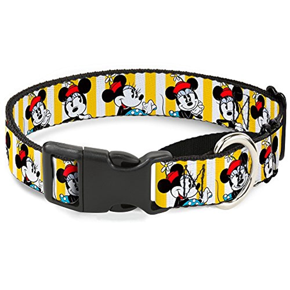 Buckle-Down "Minnie Mouse with Hat Poses Stripe" Martingale Dog Collar