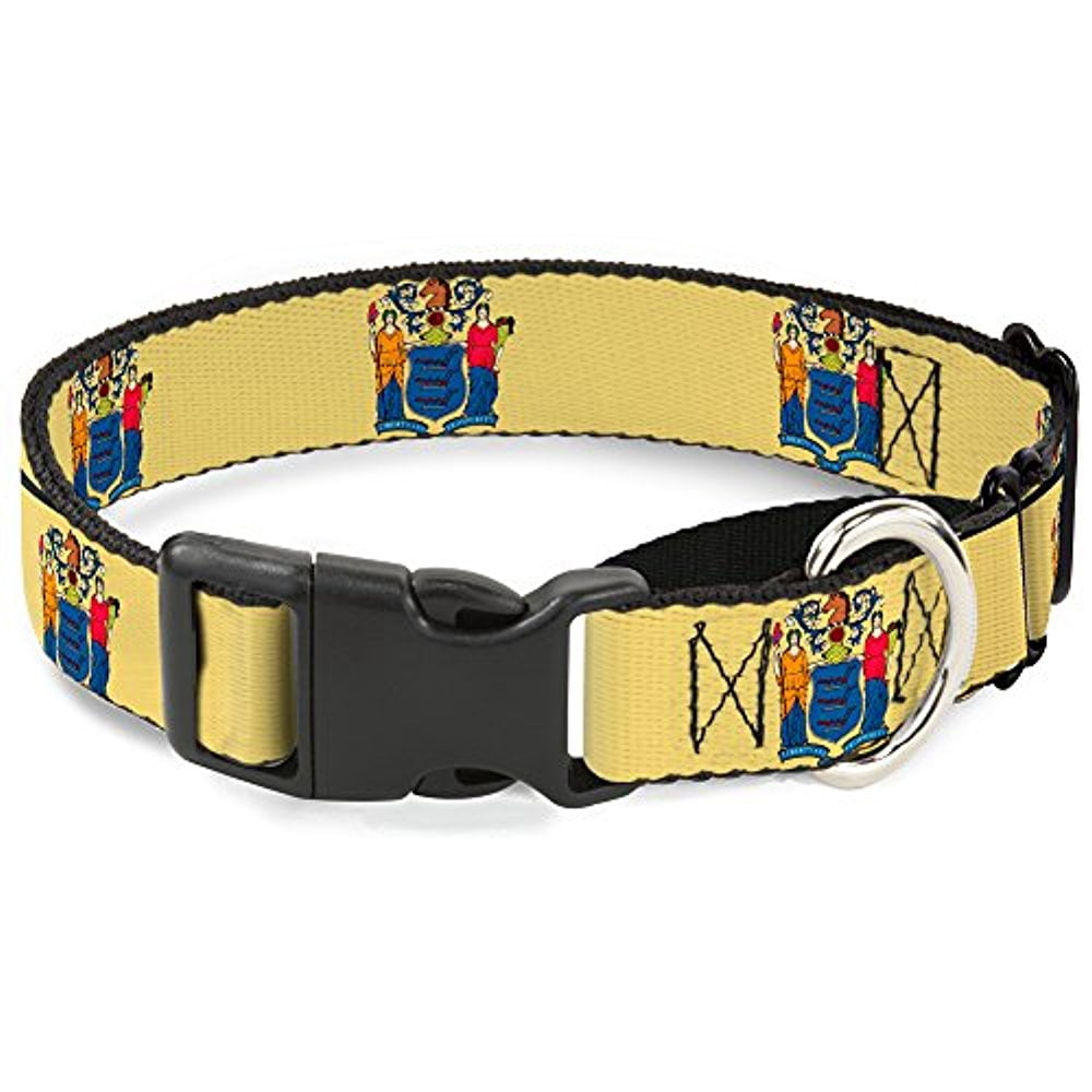 buckle-down new jersey flags black martingale dog collar