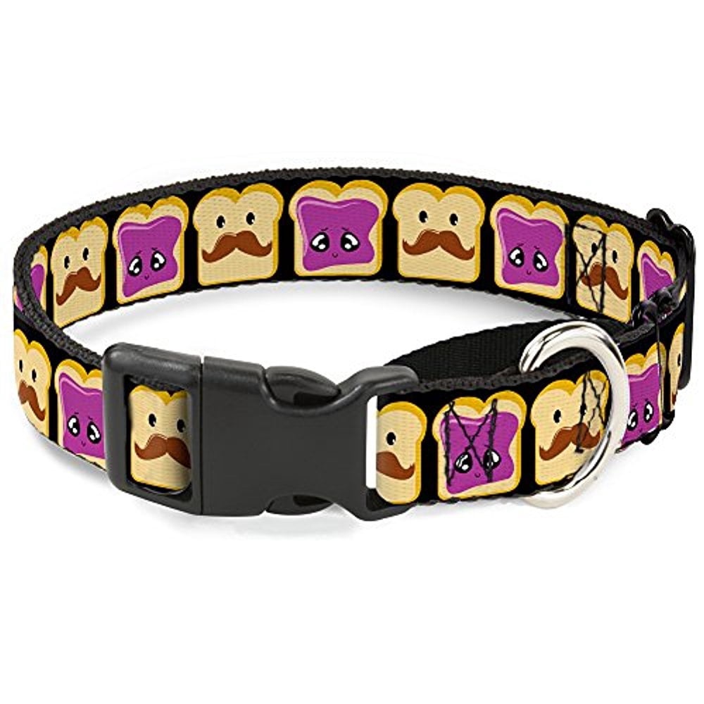 Buckle-Down Peanut Butter with Mustache & Jelly Martingale Dog Collar