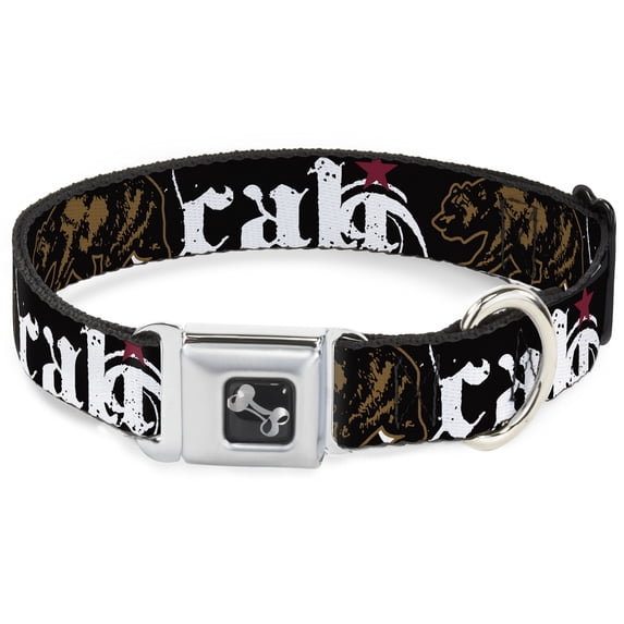 Buckle-Down Pet Collar, Dog Collar Metal Seatbelt Buckle, Cali Grizzly Bear, 20 to 31 Inches 1.5 Inch Wide