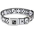 thumbnail image 1 of Buckle-Down Pet Collar, Dog Collar Metal Seatbelt Buckle, Dominoes Black White Black, 13 to 17 Inches 1.5 Inch Wide, 1 of 8