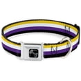 thumbnail image 1 of Buckle-Down Pet Collar, Dog Collar Metal Seatbelt Buckle, Flag Non Binary Stripe, 20 to 31 Inches 1.5 Inch Wide, 1 of 8