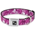 thumbnail image 1 of Buckle-Down Pet Collar, Dog Collar Metal Seatbelt Buckle, Hibiscus Collage White Pinks, 20 to 31 Inches 1.5 Inch Wide, 1 of 8