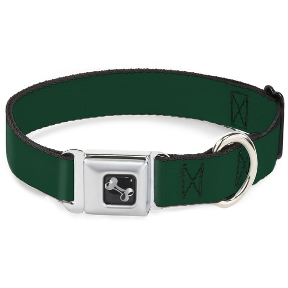 Buckle-Down Pet Collar, Dog Collar Metal Seatbelt Buckle, Hunter Green, 9.5 to 13 Inches 1.0 Inch Wide