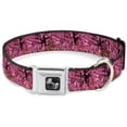 thumbnail image 1 of Buckle-Down Pet Collar, Dog Collar Metal Seatbelt Buckle, Hunting Camo Pinks, 15 to 24 Inches 1.0 Inch Wide, 1 of 8