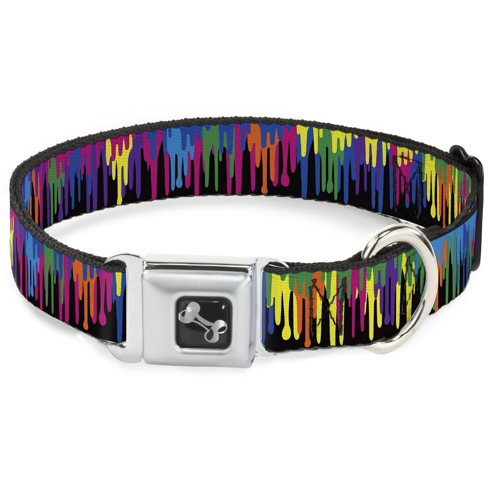 Image showcasing Buckle-Down Pet Collar, Dog Collar Metal Seatbelt Buckle, Paint Drips ...