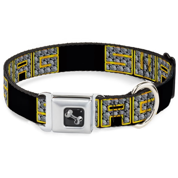 Buckle-Down Pet Collar, Dog Collar Metal Seatbelt Buckle, Swag Black Bling, 9.5 to 13 Inches 1.0 Inch Wide