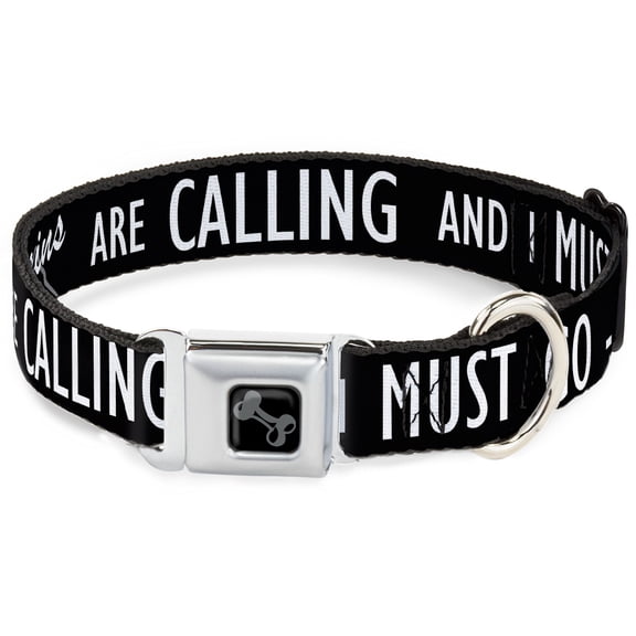 Buckle-Down Pet Collar, Dog Collar Metal Seatbelt Buckle, The Mountains Are Calling And I Must Go Mountains Outline, 9.5 to 13 Inches 1.0 Inch Wide