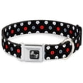 thumbnail image 1 of Buckle-Down Pet Collar, Dog Collar Metal Seatbelt Buckle, Vinyl Records Stacked Black Gray Red White, 20 to 31 Inches 1.5 Inch Wide, 1 of 8