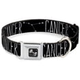 thumbnail image 1 of Buckle-Down Pet Collar, Dog Collar Metal Seatbelt Buckle, Zodiac Cancer Constellation Black White, 16 to 23 Inches 1.5 Inch Wide, 1 of 8