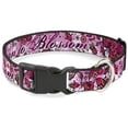 thumbnail image 1 of Buckle-Down Pet Collar, Dog Collar Plastic Buckle, Born to Blossom Pink, 16 to 23 Inches 1.5 Inch Wide, 1 of 8