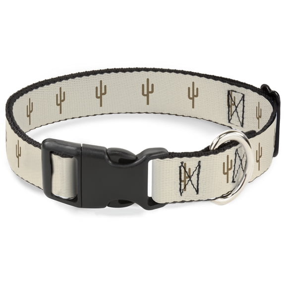 Buckle-Down Pet Collar, Dog Collar Plastic Buckle, Cacti Tans, 9.5 to 13 Inches 1.0 Inch Wide