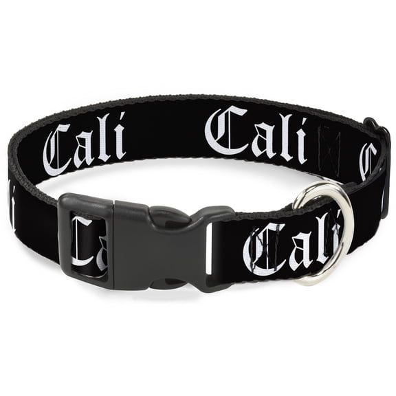 Buckle-Down Pet Collar, Dog Collar Plastic Buckle, Cali Old English Black White, 11 to 16.5 Inches 1.0 Inch Wide