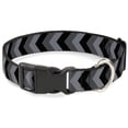 thumbnail image 1 of Buckle-Down Pet Collar, Dog Collar Plastic Buckle, Chevron Gray Black Charcoal, 13 to 17 Inches 1.5 Inch Wide, 1 of 8