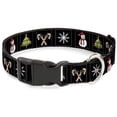 thumbnail image 1 of Buckle-Down Pet Collar, Dog Collar Plastic Buckle, Christmas Blocks Black White Multi Color, 20 to 31 Inches 1.5 Inch Wide, 1 of 8