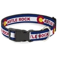 thumbnail image 1 of Buckle-Down Pet Collar, Dog Collar Plastic Buckle, Colorado Castle Rock Flag Blue White Red Yellows, 9.5 to 14.5 Inches 0.5 Inch Wide, 1 of 8