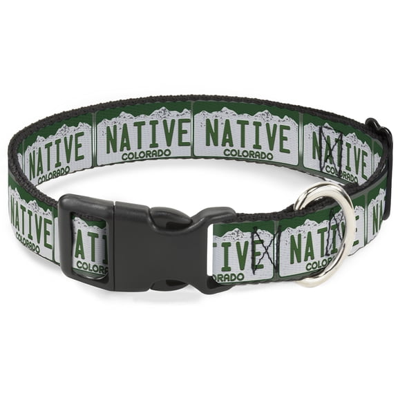 Buckle-Down Pet Collar, Dog Collar Plastic Buckle, Colorado License Plate Native, 15 to 24 Inches 1.0 Inch Wide