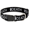 thumbnail image 1 of Buckle-Down Pet Collar, Dog Collar Plastic Buckle, Death Coffin Black White, 11 to 16.5 Inches 1.0 Inch Wide, 1 of 8