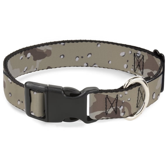 Buckle-Down Pet Collar, Dog Collar Plastic Buckle, Desert Camo Tans Browns, 7 to 8.5 Inches 0.5 Inch Wide