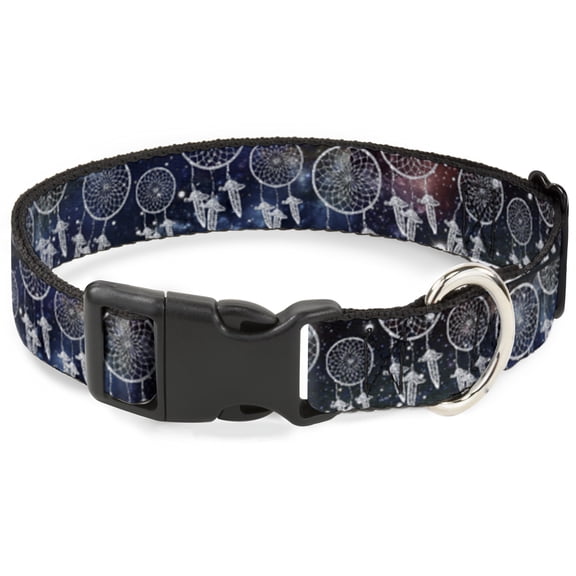 Buckle-Down Pet Collar, Dog Collar Plastic Buckle, Dream Catcher Galaxy White, 9.5 to 14.5 Inches 0.5 Inch Wide