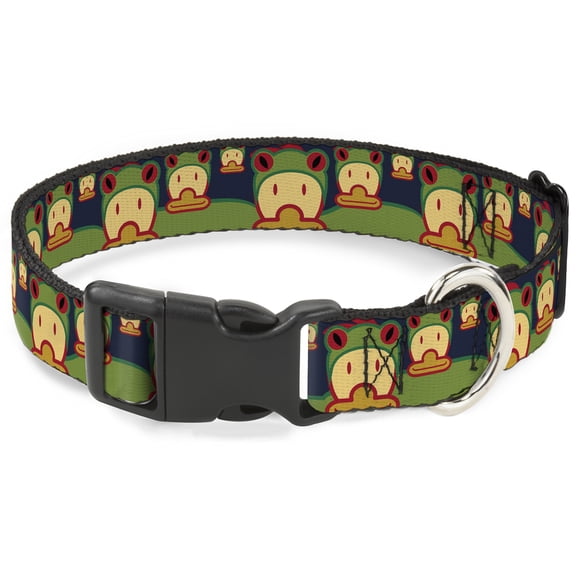 Buckle-Down Pet Collar, Dog Collar Plastic Buckle, Duck Frog Hat, 15 to 24 Inches 1.0 Inch Wide