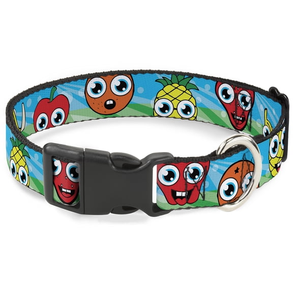 Buckle-Down Pet Collar, Dog Collar Plastic Buckle, Fruit Cartoon, 9.5 to 14.5 Inches 0.5 Inch Wide